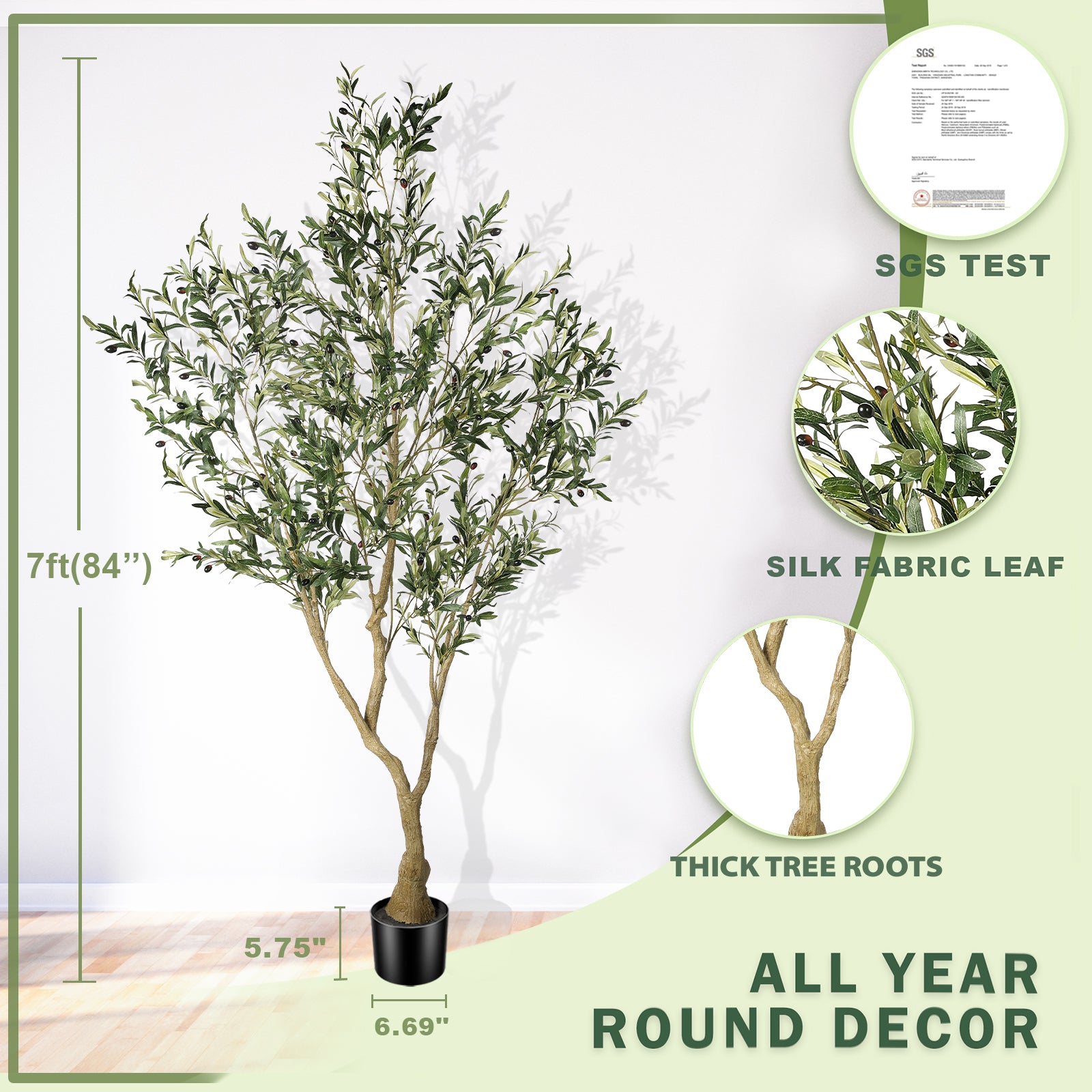 7FT Olive Trees Artificial Indoor
