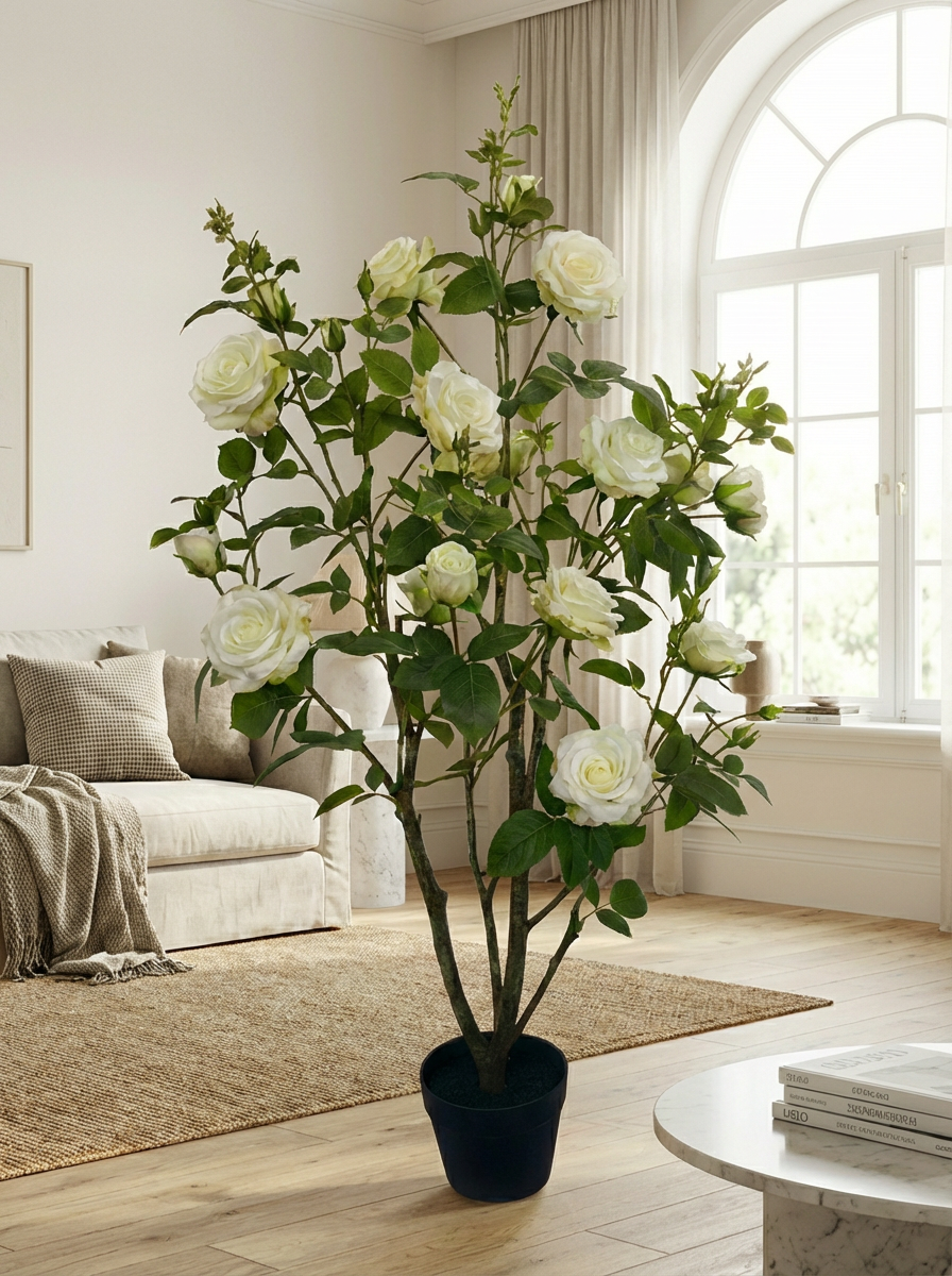 Lyerse 4ft Faux Camellia Flowers