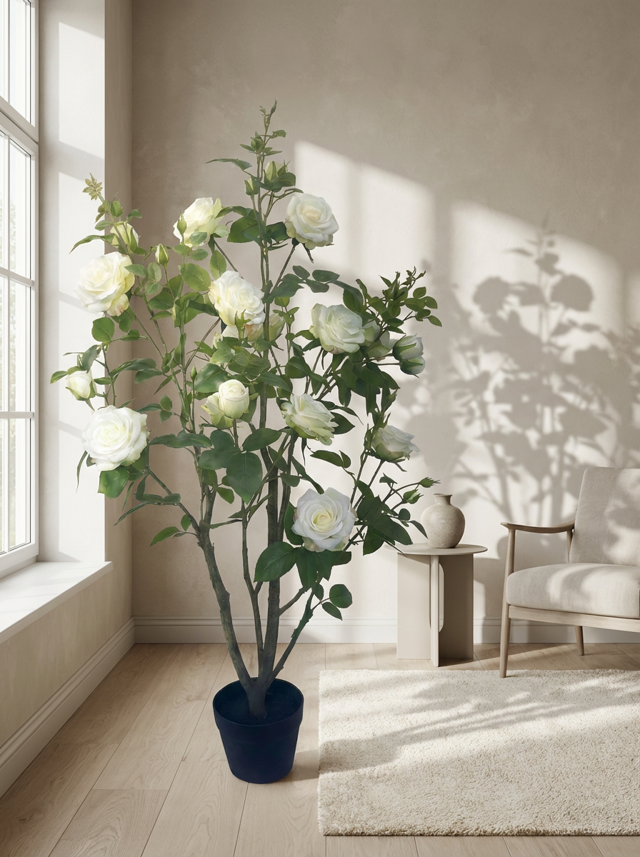 Lyerse 4ft Faux Camellia Flowers