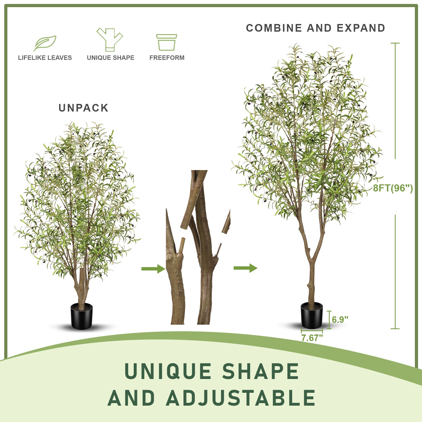 large faux olive tree