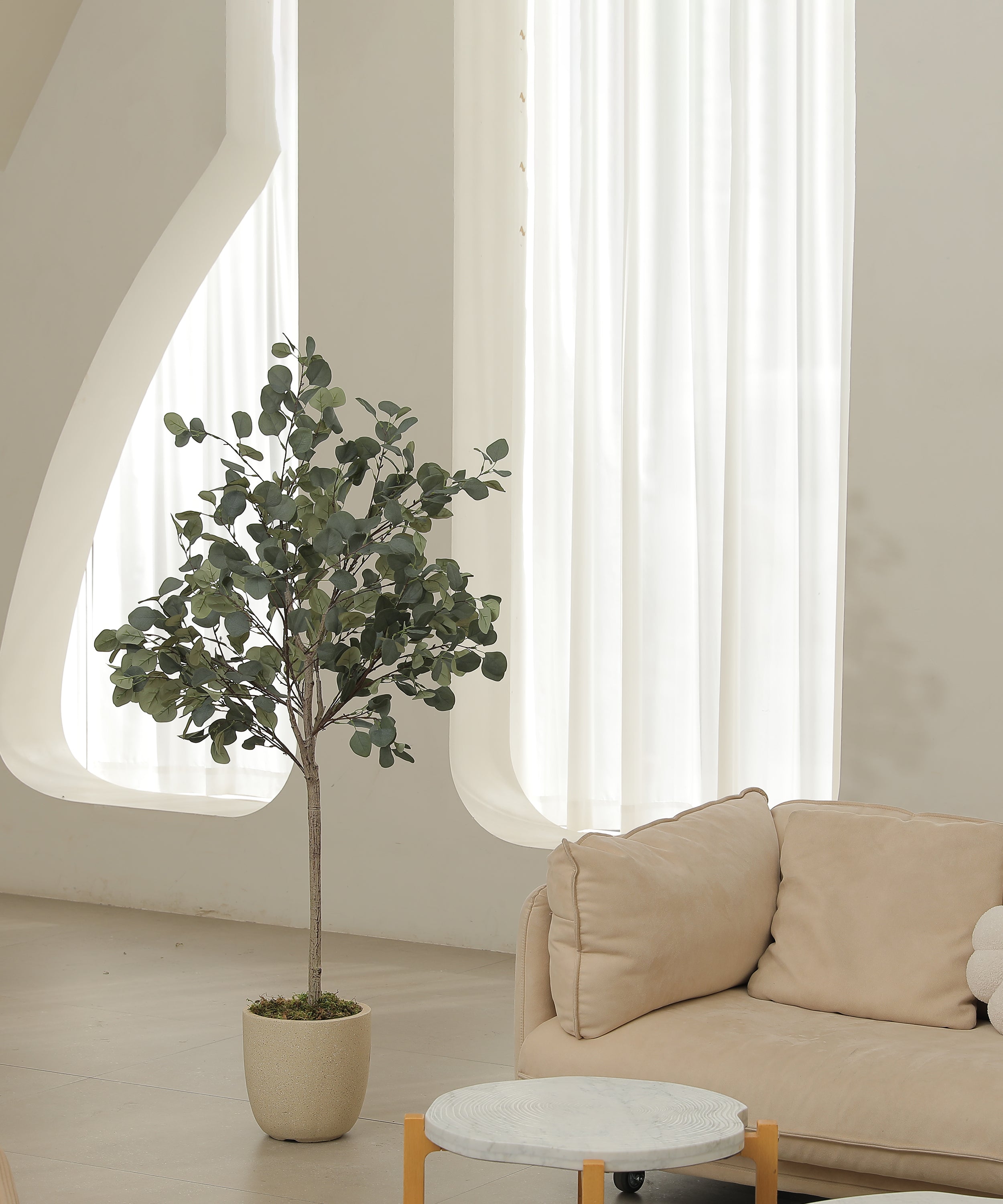 5FT-Faux Silver Dollar Eucalyptus Tree