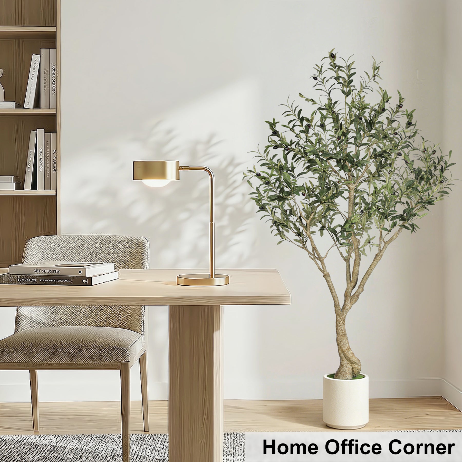 6FT Artificial Olive Trees with White Planter