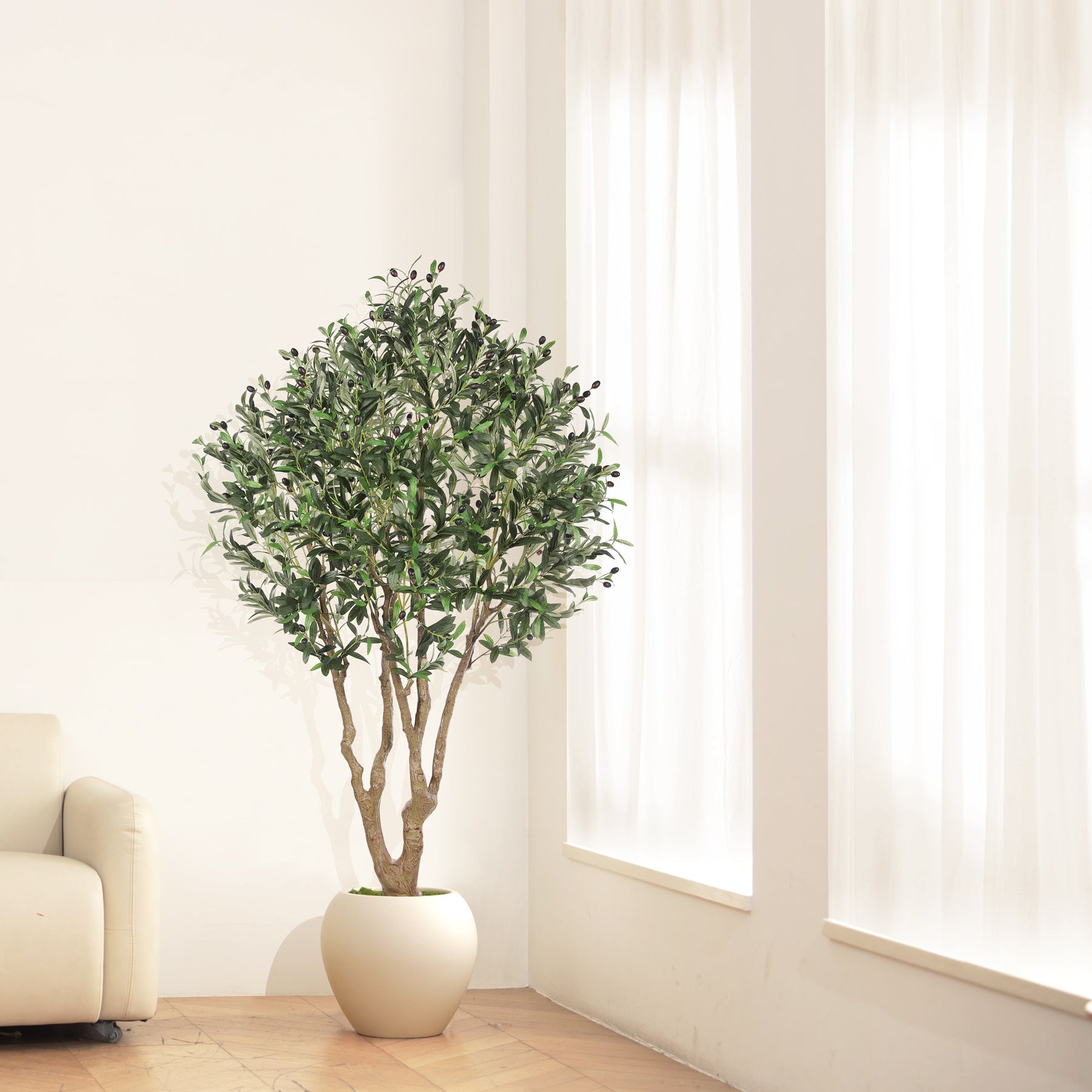 6FT Large Olive Tree Realistic Fruits