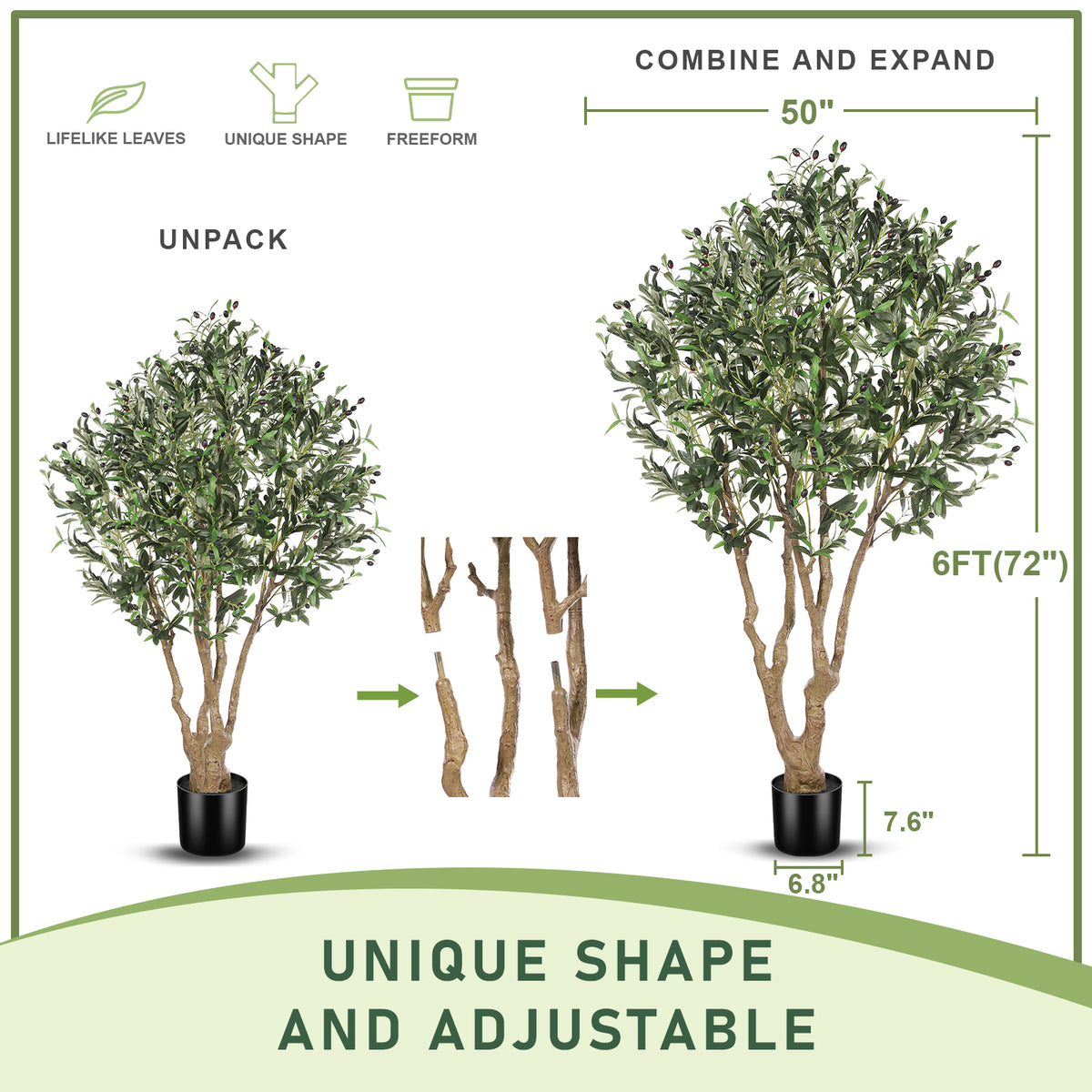 6FT Large Olive Tree Realistic Fruits – LYERSE
