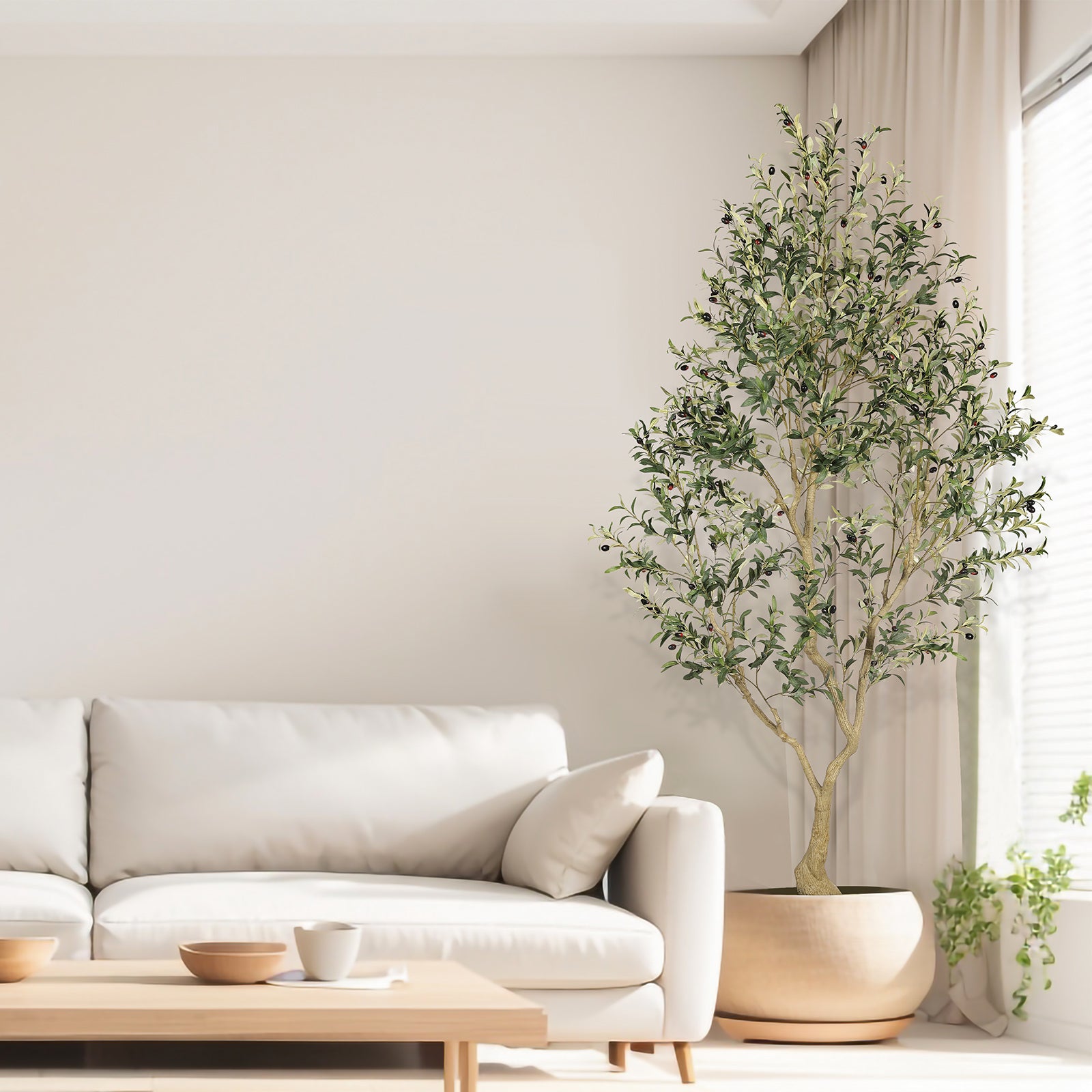 FEELEAD 8FT Olive Trees with Pot