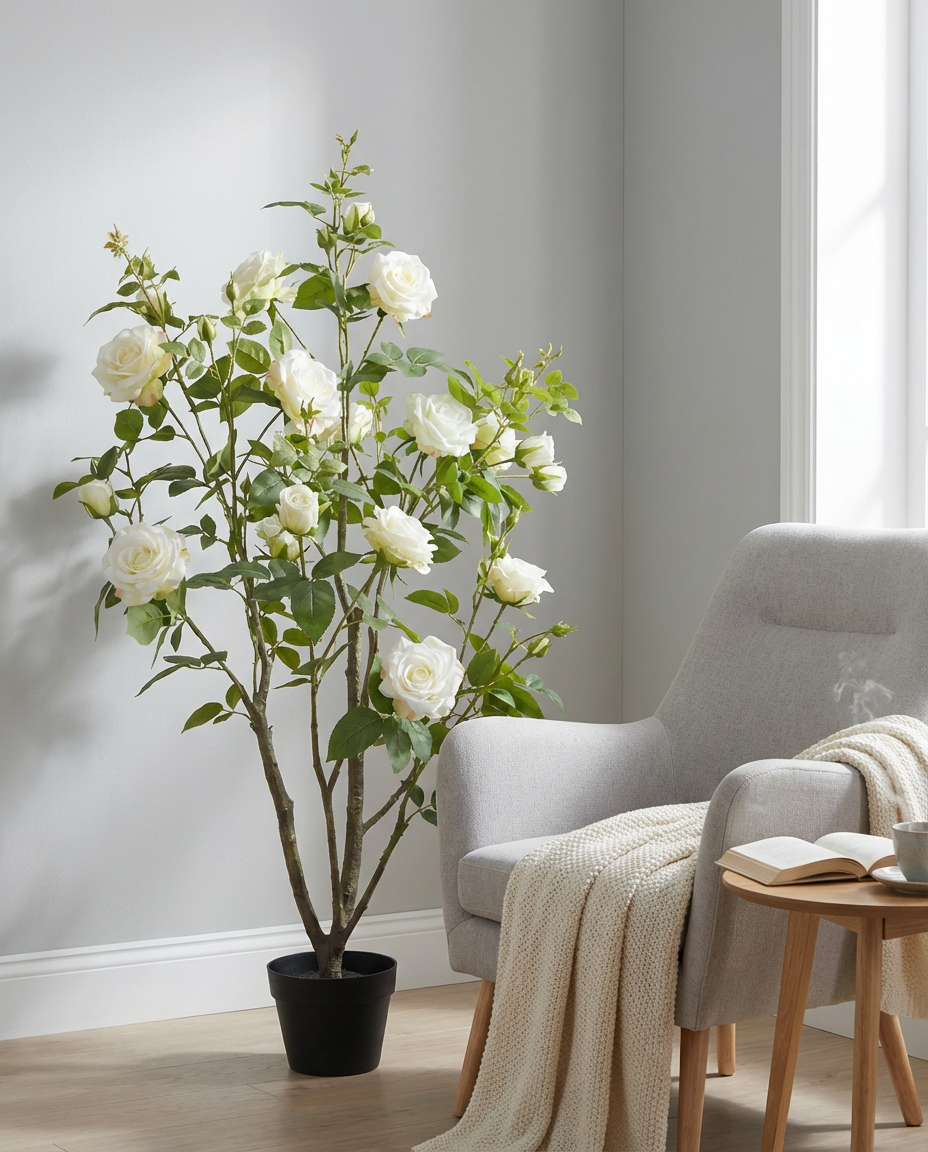 Lyerse 4ft Faux Camellia Flowers