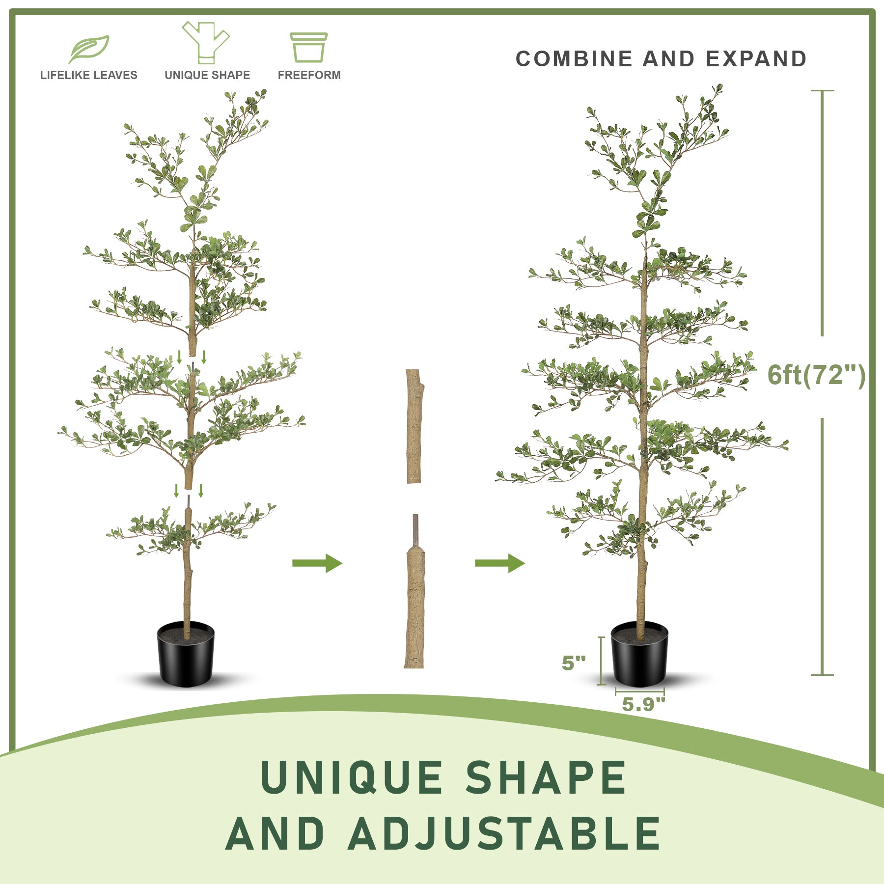 6ft Faux Shady Lady Olive Tree