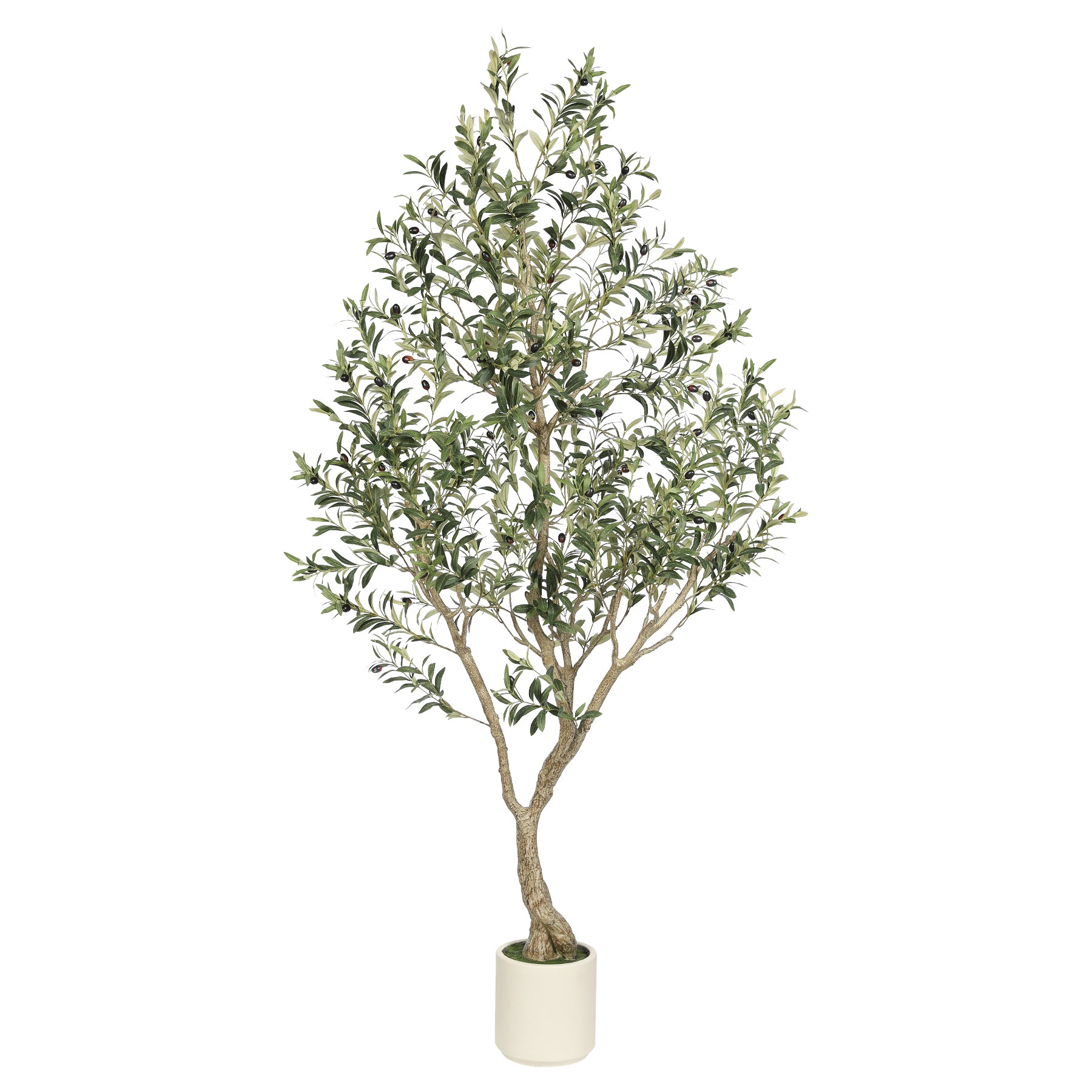 7FT Artificial Olive Trees with White Planter