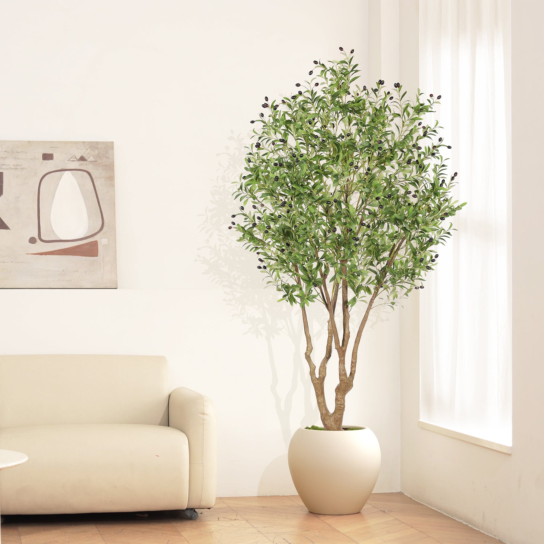 7FT Large Olive Tree Realistic Fruits