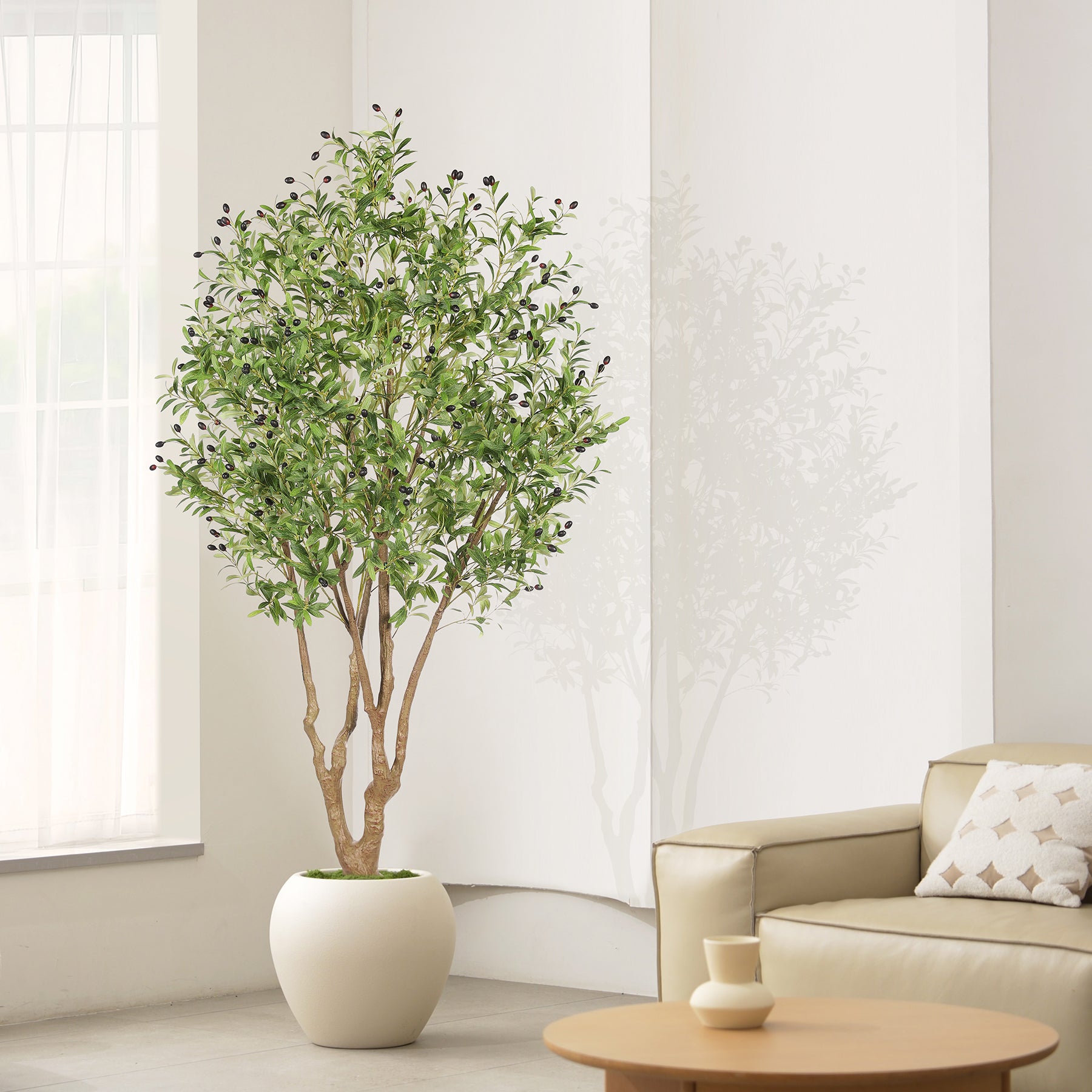 7FT Large Olive Tree Realistic Fruits