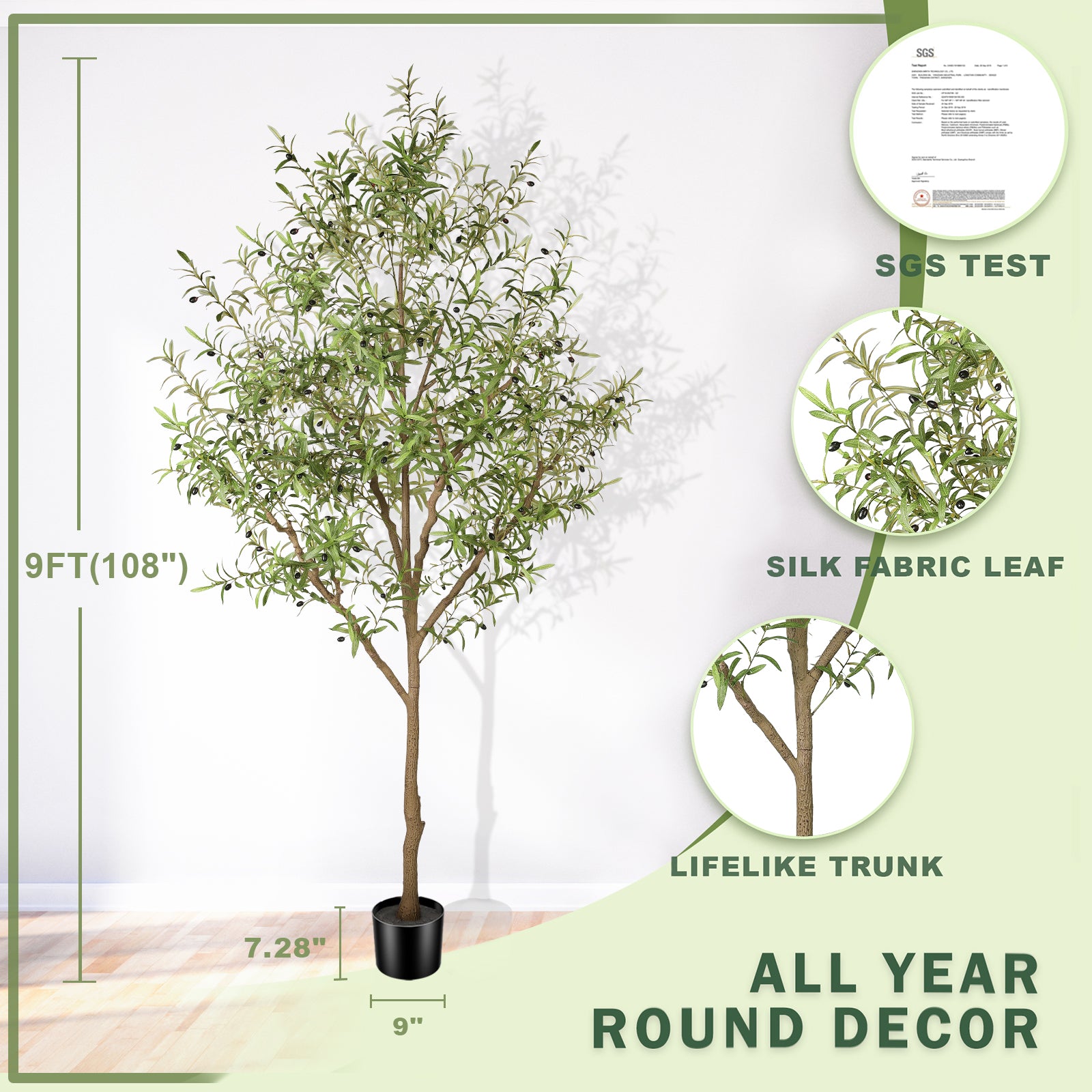 9FT Large Olive Trees Branches