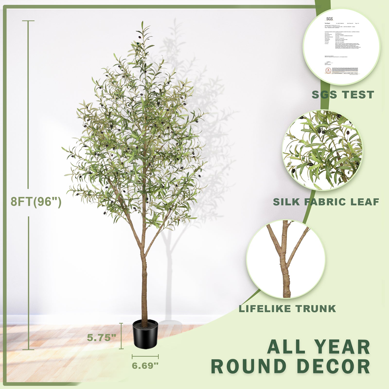 8FT Large Olive Trees Branches – LYERSE