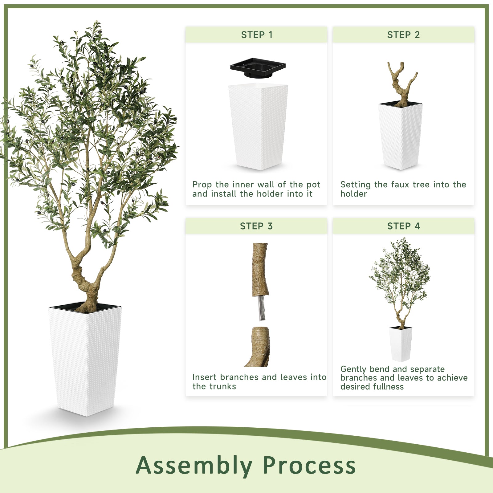7FT Olive Trees with Tall Planter