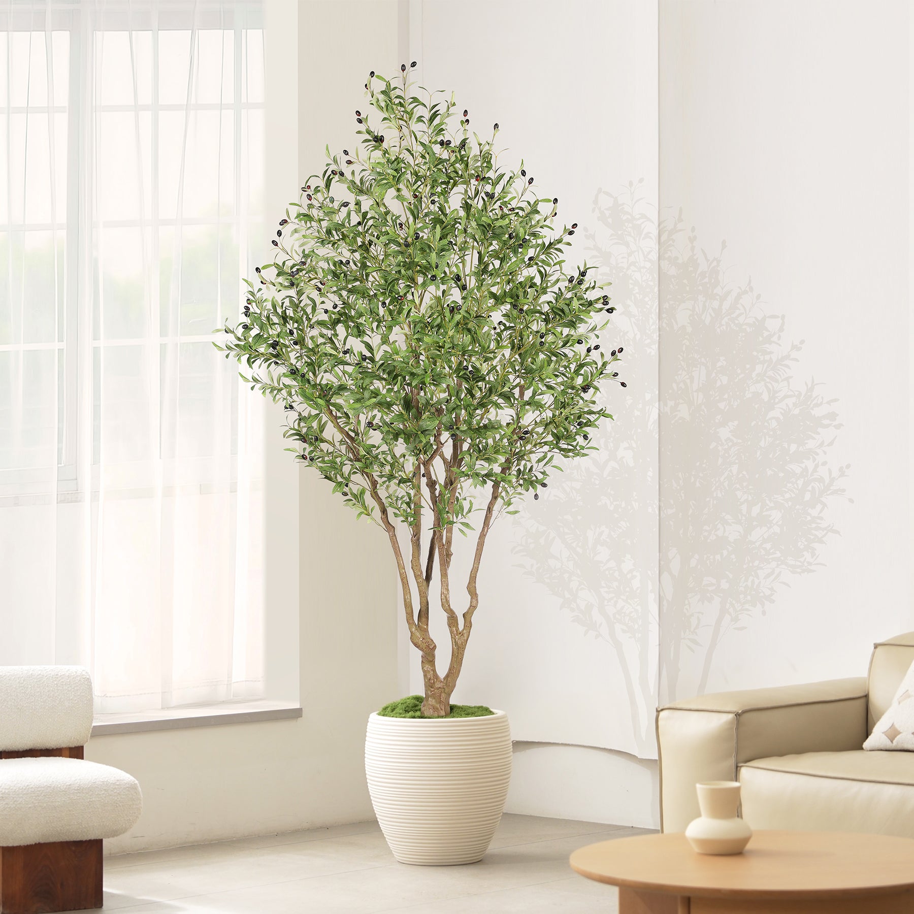 8FT Large Olive Tree Realistic Fruits